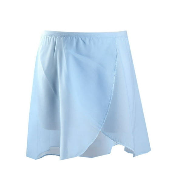 Ballet Dance Chiffon Wrap Skirt for Toddler Girls Women Ballerina Sheer Over Scarf for Dancing Pull-On Elastic Waistband Solid