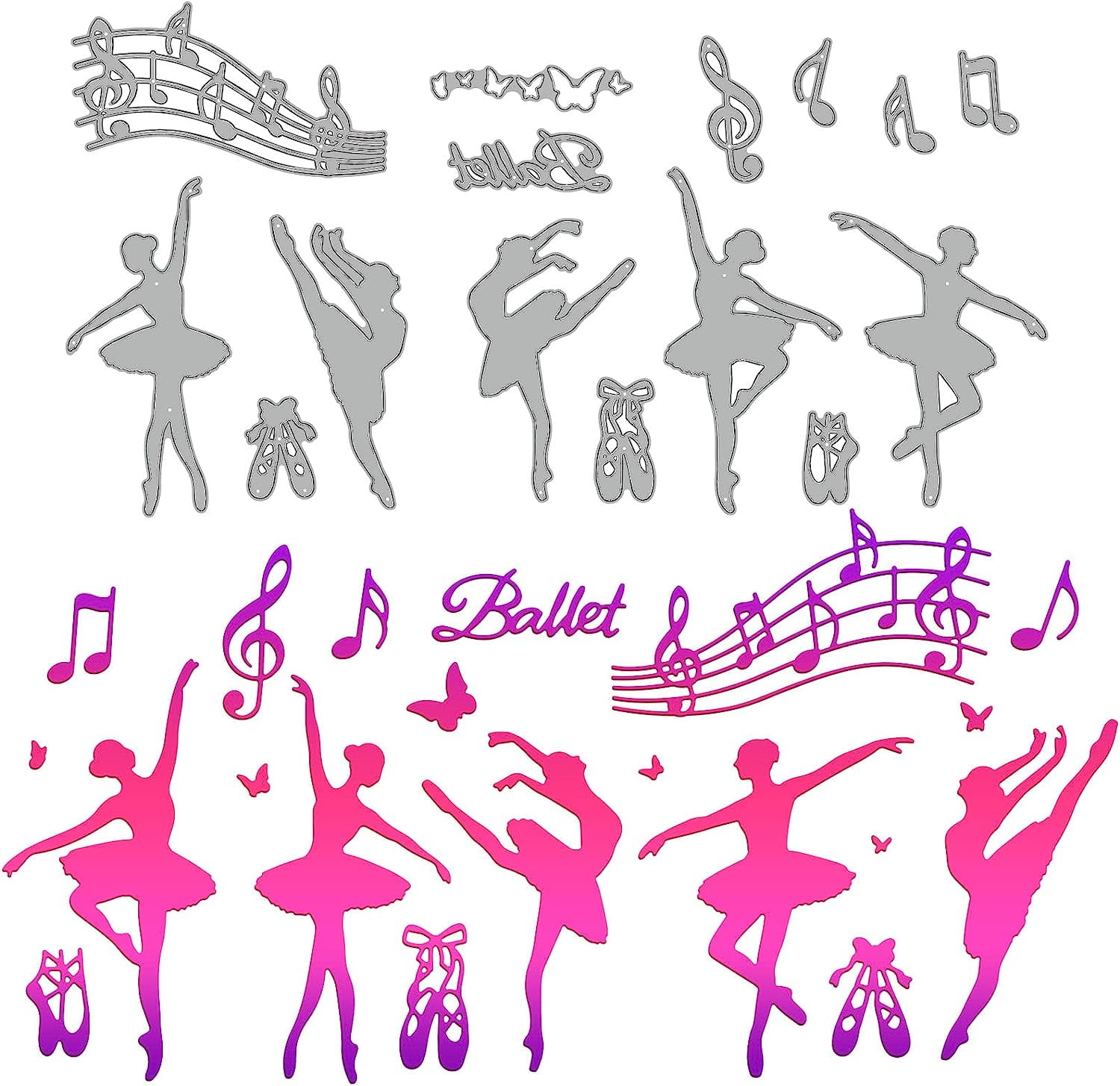 Ballet Dance in Musical Notes Cutting Dies Dancer Musical Notes ...