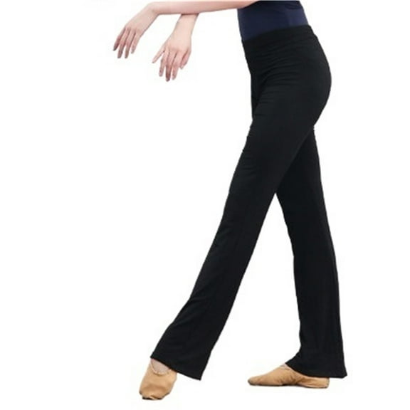 Ballet Dance Pants for Women Girls Flare Long Trousers High Waist Fitness Black Gymnastics Flare Trousers
