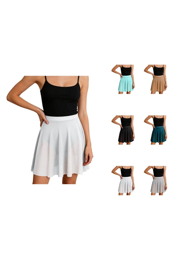 Ballet Dance Skirt for Women Semi See through Mesh A Line Short Tutu Skirts Classical Ballet Skirt