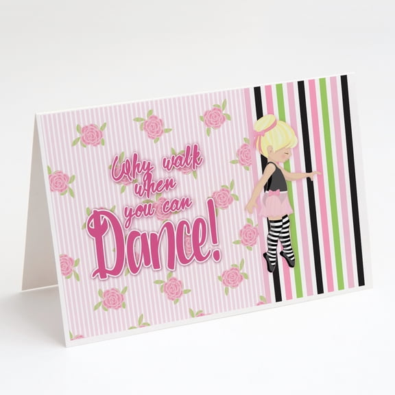 Ballet Dance Stripes Blonde Greeting Cards and Envelopes Pack of 8