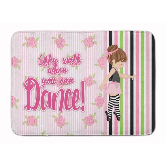 Ballet Dance Stripes Brunette Machine Washable Memory Foam Mat
