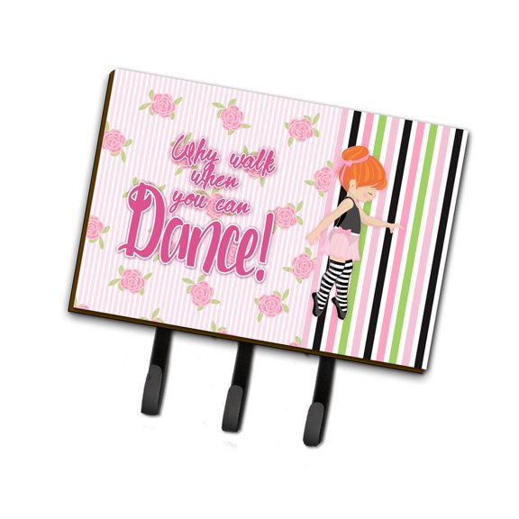 Ballet Dance Stripes Red Hair Leash or Key Holder