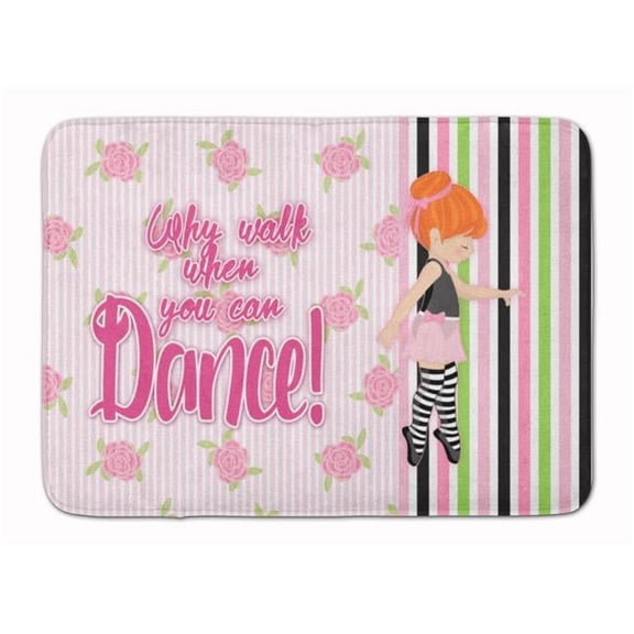 Ballet Dance Stripes Red Hair Machine Washable Memory Foam Mat