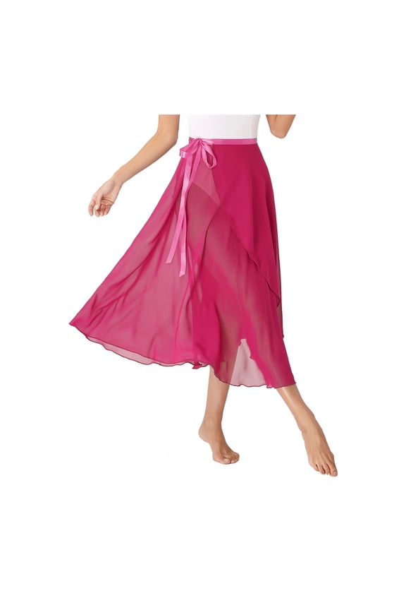 Ballet Dance Wrap Chiffon Skirt Long Split Skirt Dancewear Tutu Skate Skirt Ballerina