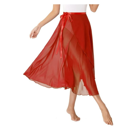 Ballet Dance Wrap Chiffon Skirt Long Split Skirt Dancewear Tutu Skate Skirt Ballerina