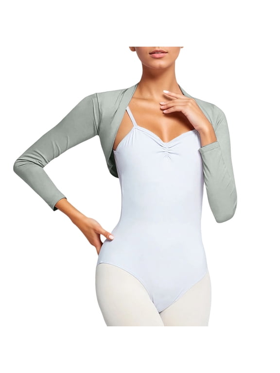 Ballet Dance Wrap Top Women Long Sleeve Shawl Cover Up Elegant Practice Wear Soft Stretchy Dancewear for Performances