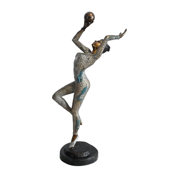Ballet Dancer Bronze Statue Marble Base Female Sculpture 8"x5"x23"H