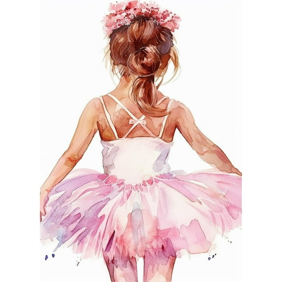 Ballet Dancer in Dress DIY 5D Diamond Art Paint with Full Drill Round Diamond Gems Painting by Number Kits for Adults Art Craft Home Wall Decoration 15.8x19.8in(1)