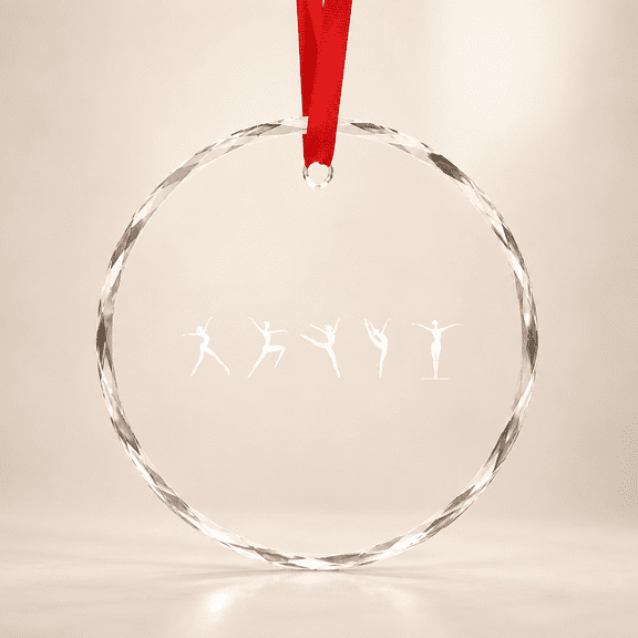 Ballet Dancer Elegant Dance Poses For Glass Ornament