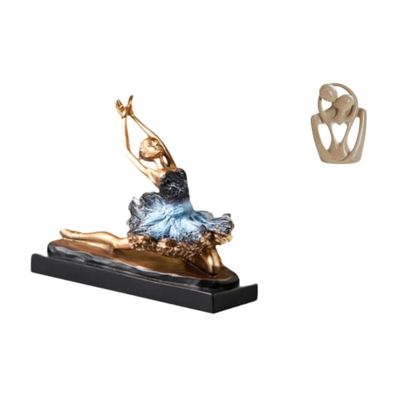 Ballet Dancer Figurine Abstract Statue Resin Sculpture Modern Style for Bedroom Bookcase Fireplace Decoration