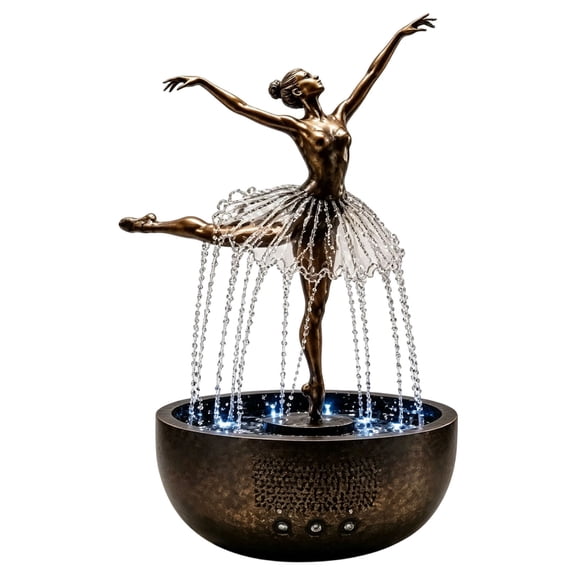 Ballet Dancer Figurine Tabletop Decor Elegant Water Flow Style Sculpture Artistic Home For Living Room Office Desk Shelf Modern Interior Decoration
