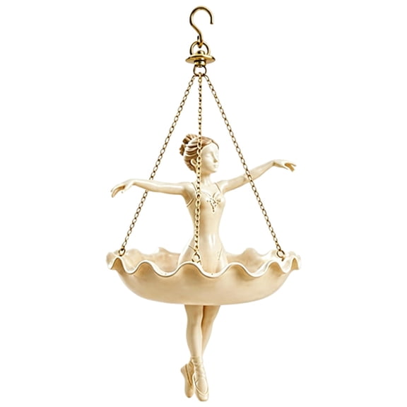 Ballet Dancer Hanging Planter, Anti-Fade Resin Ballerina Hanging Flower Pot, Complete Hanging Chain Included for Trailing Vines, Thoughtful Gift for New Home Owners