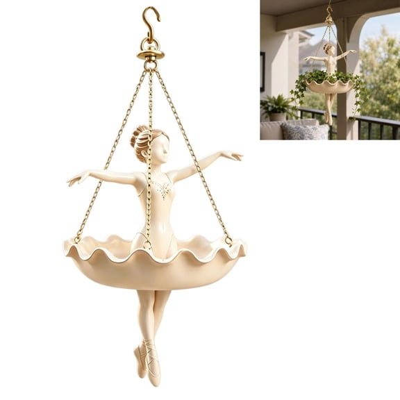 Ballet Dancer Hanging Planter Elegant Hanging Flower Pot hanging flower pots Stylish Wall Mount Planter for Succulents Trailing Plants Balcony Living Room Decorative Display Ornament