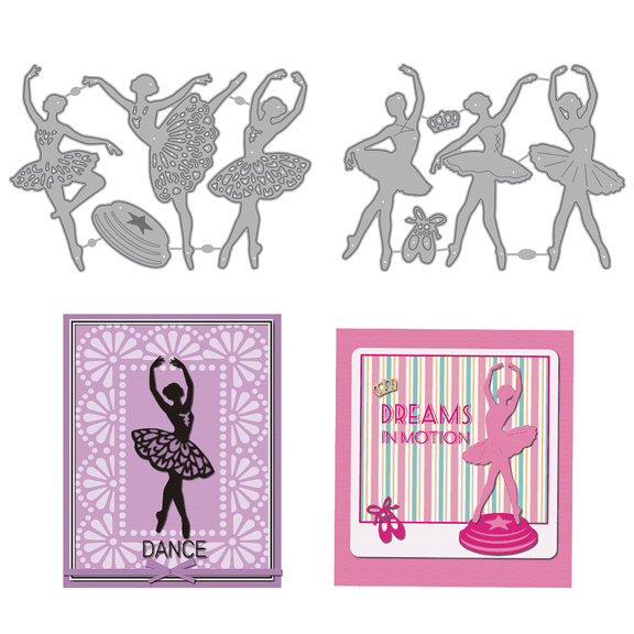 Ballet Dancer Metal Cutting Dies Ballet Shoes Die Cuts Stencils Dance Skirt Embossing Template Dies for Embossing Paper Card Making