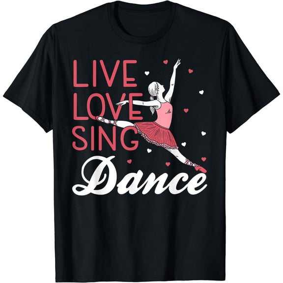 Ballet Dancer Pointe Shoes Ballerina Tutu Dress Dancing T-Shirt Black Large