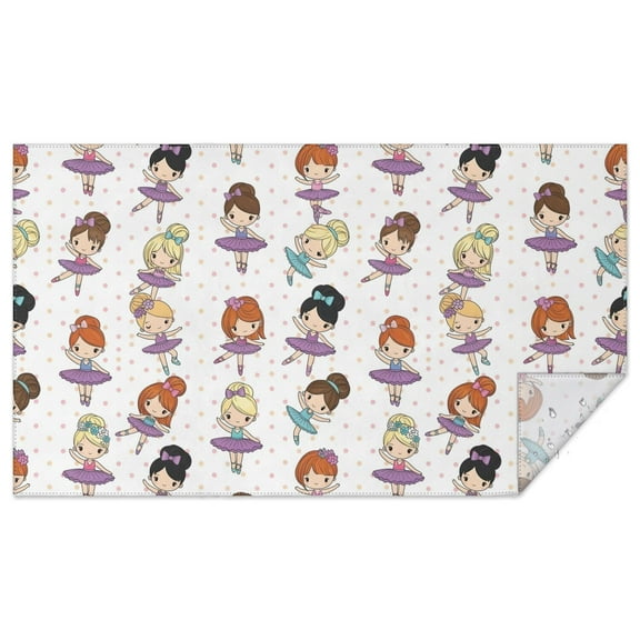 Ballet Dancer Princess Pattern Rectangle Tablecloth 60"x102",Waterproof Polyester Rectangle Table Cloth, Wipeable Spillproof Polyester Tablecloth for Dining, Camping, Indoor and Outdoor