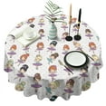 thumbnail image 1 of Ballet Dancer Princess Pattern Round Tablecloth 60"x60",Wrinkle Wipeable Table Cloth for Kitchen Dining Room Picnic Patio Party, 1 of 6