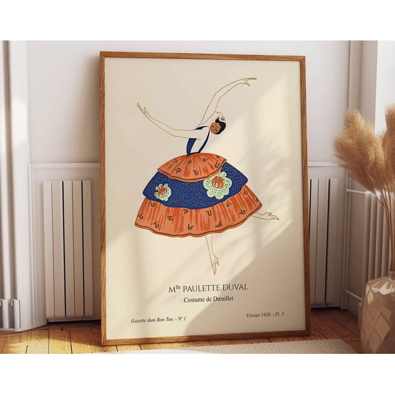 Ballet Dancer Print Fashion Aesthetic Art Poster Ballerina Art Wall Art Vintage French Antique Decor Ballet Dancer Print Elegant Dancer Wall Art, Modern Wall Decor, 8x12 UNFRAMED