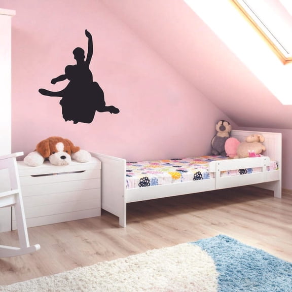 Ballet Dancer Silhouette Ballerina Motivation Quote Wall Sticker Art Decal for Girls Boys Room Bedroom Outdoor Sports Garage House Fun Home Decor Stickers Wall Art Vinyl Decoration Size (10x8 inch)