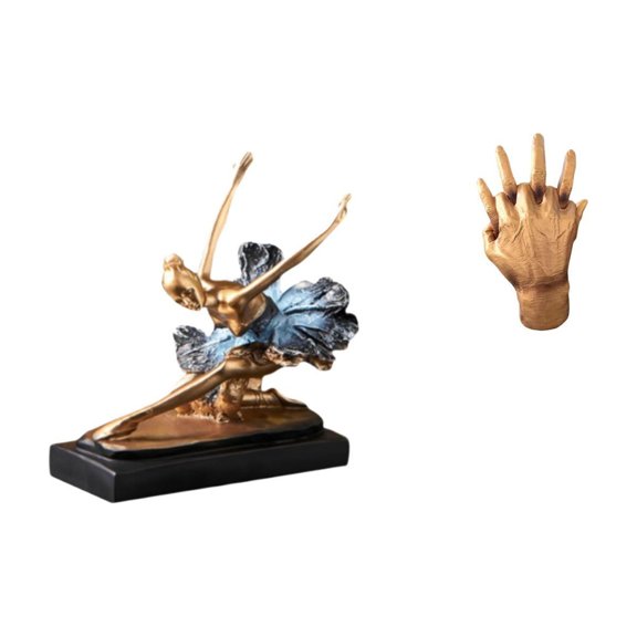 Ballet Dancer Statue Modern Art Ornament Hands Entwined Resin Craft for Couples Living Room Shelf Decoration