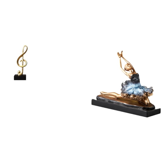 Ballet Dancer Statue Music Note Sculpture Resin Decorative Figurine Modern Minimalist Art for Living Room Bedroom Office