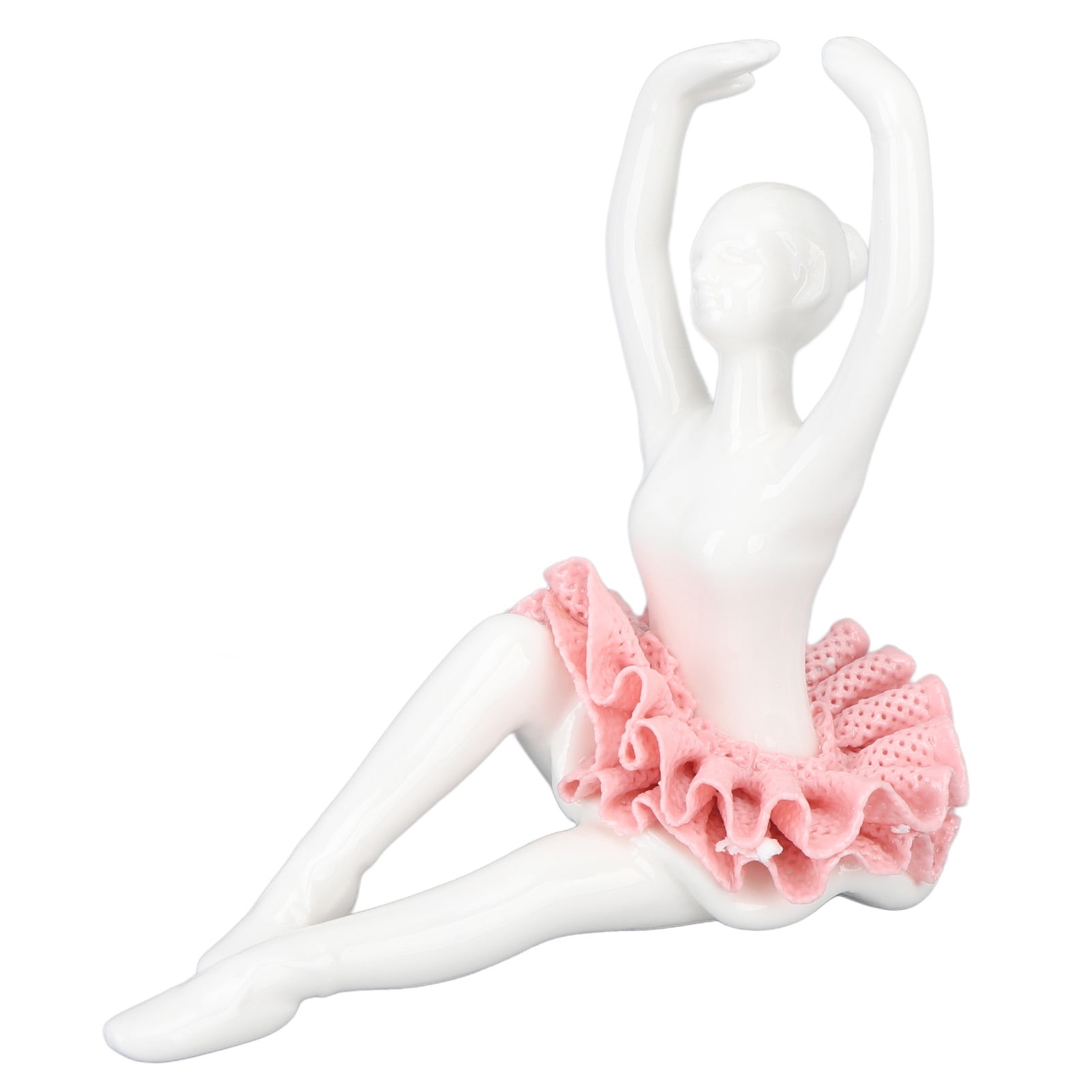 Ballet Dancer Statue Pink Ballerina Figure Ceramic Figure Decor for ...
