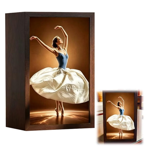 Ballet Dancer Tissue Box, Ballerina Wood Skirt Napkin Dispenser, Wood Ballet Dancer Skirt Tissue Box Holder, Decorative Desktop Organizer for Home Office Bedroom Bathroom Party Use - Brown