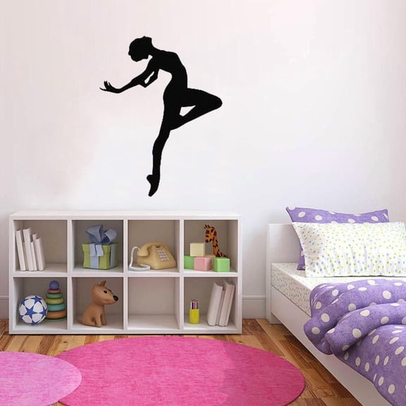 Ballet Dancer Wall Decal Ballet School Dance Room Kids Girls Bedroom Home Art Decor Body Silhouette Window Vinyl Sticker 42x32cm