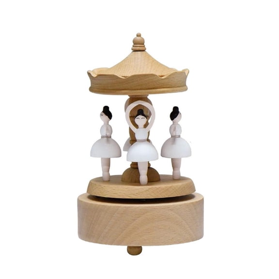 Wooden Music Box Ballet Dancer Toy for Elegant Tabletop Decoration Musical Box Creative for Birthday Housewarm