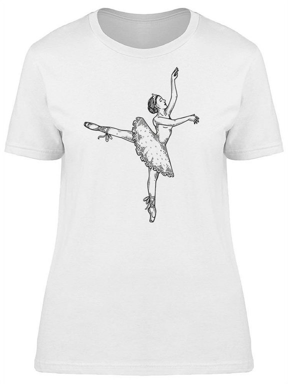 Ballet Dancer Woman Sketch T-Shirt Women -Image by Shutterstock, Female Small