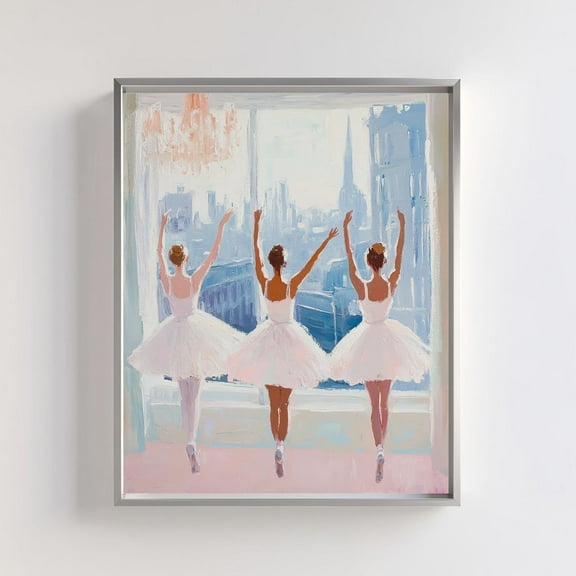 Ballet Dancers Art, Elegant Ballerinas In Pastel Tones, Ballet Studio Wall Art, Feminine Dance-Themed Home Decor Wall Art, Modern Wall Decor, 8x12 UNFRAMED