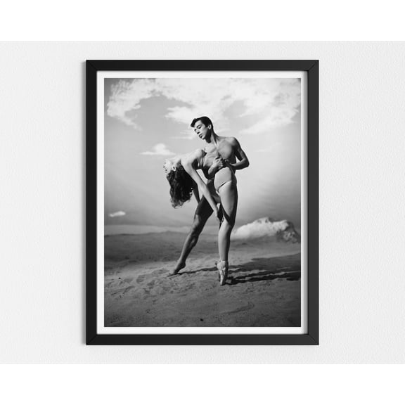 Ballet Dancers On The Beach Photo Print, Unframed Paper Poster 8x10in