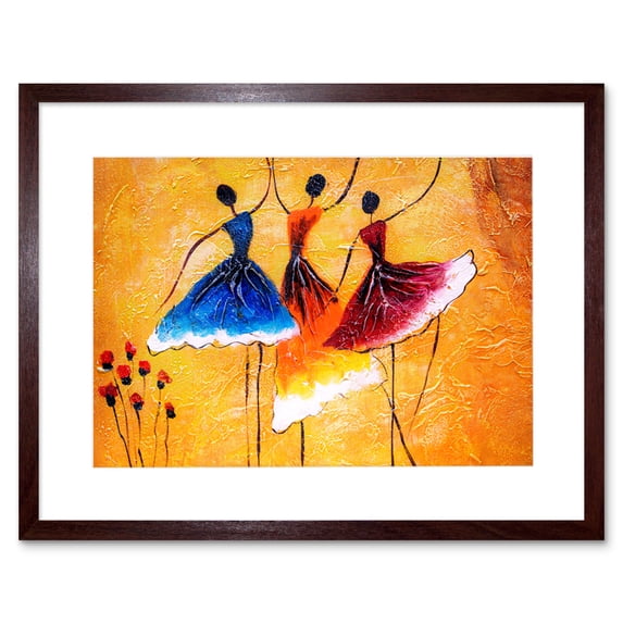 Ballet Dancers Painting Art Print Framed Poster Wall Decor 9x7 inch