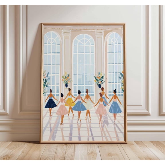 Ballet Dancers Studio Wall Art Print, Unframed Paper Poster 8x10in
