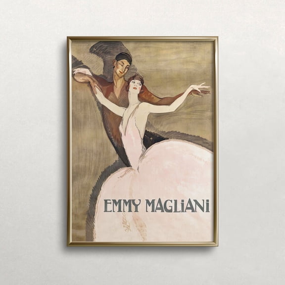 Ballet Dancers Vintage Art Deco Poster UNFRAMED PAPER POSTER, Home Decor