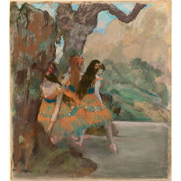 Ballet Dancers by Edgar Degas - 12" x 18" Art Print Wall Decor