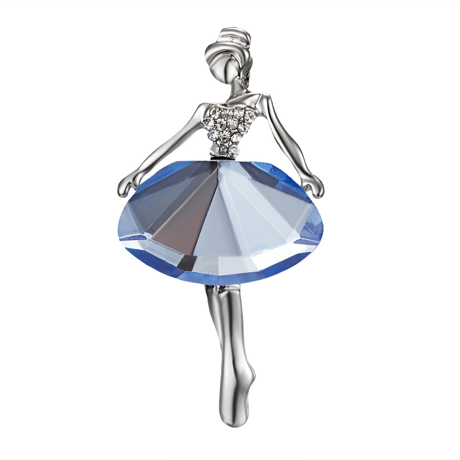 Ballet Dancing Girl Brooch Elegant Dance Skirt Pin Ladies Lighting