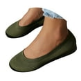 thumbnail image 1 of Ballet Flat Dress Shoes for Women 2025 Fashion Casual Knit Round Toe Slip on Low Wedges Comfort Walking Heels, 1 of 6