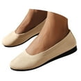 thumbnail image 1 of Ballet Flat Dress Shoes for Women 2025 Fashion Casual Knit Round Toe Slip on Low Wedges Comfort Walking Heels, 1 of 8