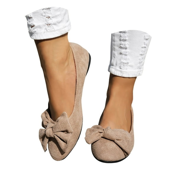 Ballet Flat Dress Shoes for Women 2025 Trendy Casual Suede Leopard Bow Low Heel Bride Wedding Slip on Walking Loafers