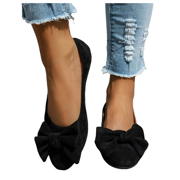 Ballet Flat Dress Shoes for Women 2025 Trendy Casual Suede Leopard Bow Low Heel Bride Wedding Slip on Walking Loafers