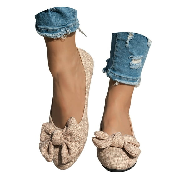 Ballet Flat Dress Shoes for Women 2025 Trendy Casual Suede Leopard Bow Low Heel Bride Wedding Slip on Walking Loafers