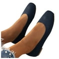 thumbnail image 1 of Ballet Flats Dress Shoes for Women Comfortable Knit Casual Square Toe Work Office Slip on Low Heels Loafers, 1 of 6