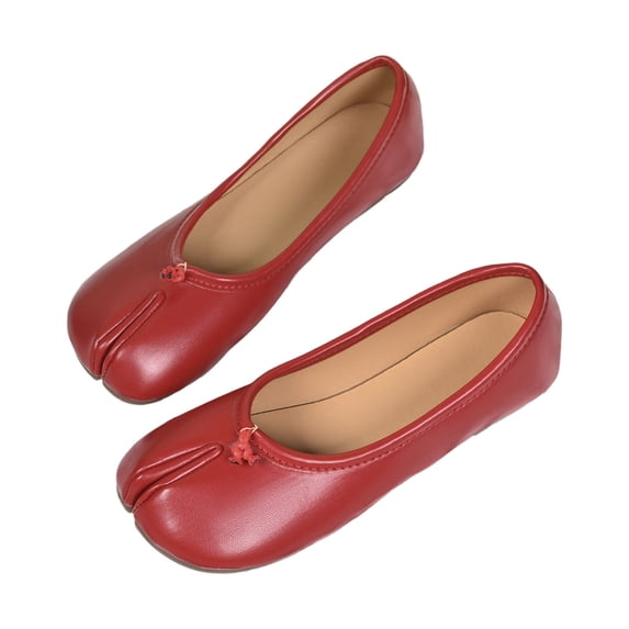Ballet Flats Shoes for Women Dressy Dance Class Red Tabi Ballet Slippers