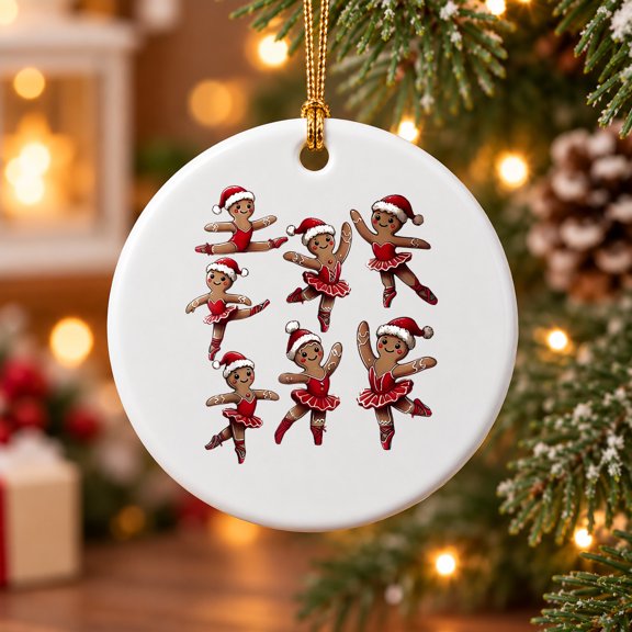 Ballet Gingerbread Dancer Dance Teacher Christmas Ceramic Ornament
