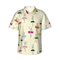 thumbnail image 1 of Ballet Girl Dancer Hawaiian Shirts For Men, Summer Short-Sleeve Relaxed-Fit Button-Down Shirts Large, 1 of 9