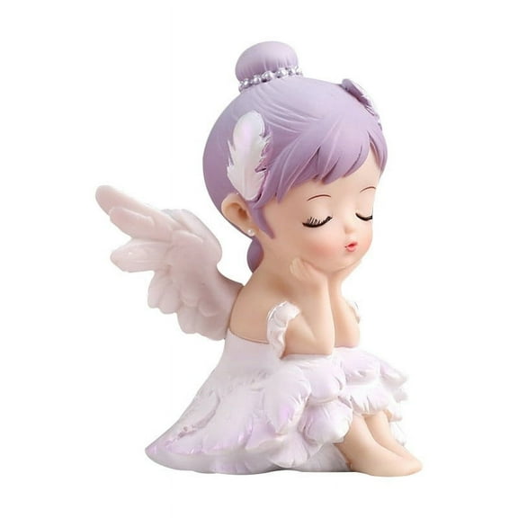 Ballet Girl Ornament, Ongmies Girl Figurine Realistic Mini Car Ornament Angel Statue Home Decor, A
