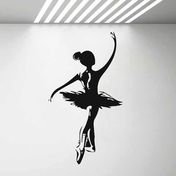 Ballet Girl Pattern Wall Sticker Girls Bedroom Home Decor Dance Art Sticker Pointe Shoes Ballet School Window Vinyl Decal 42x75cm