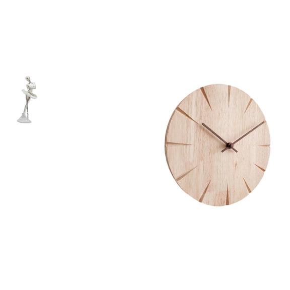 Ballet Girl Statue Wall Clock Desktop Figurine Resin Construction for Home Office Bedroom Gift